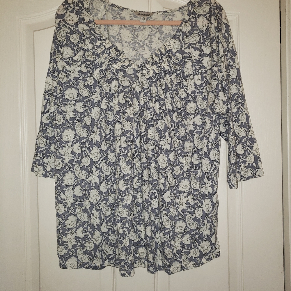 Lucky Brand 2X Foral Blouse